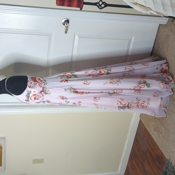 Lulus Elegantly Inclined Lavender Floral Print Wrap Maxi Dress S - Picture 11 of 16